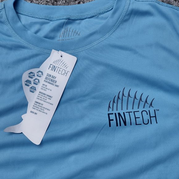 FinTech Long Sleeve Blue Shirt Quick Dry - Picture 2 of 9